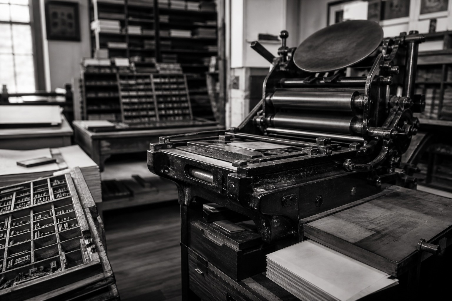 Archivio storico di una macchina da stampa